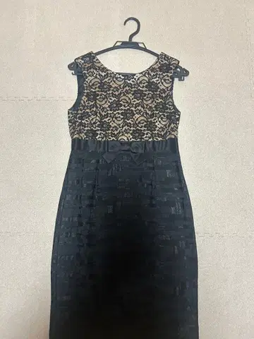 엘레강트 레이스 타이트 드레스 블랙/베이지