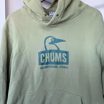 CHUMS 올리브 그린 후드티 L 사이즈