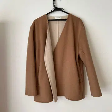 PLST 노카라 자켓 브라운