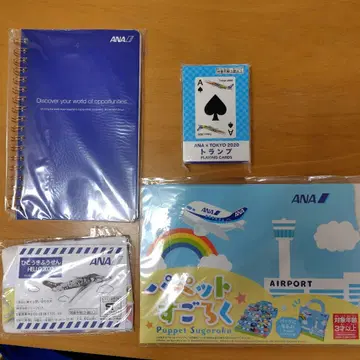 ANA 오리지널 굿즈 4종 세트 링 노트 카드놀이 어린이용 완구