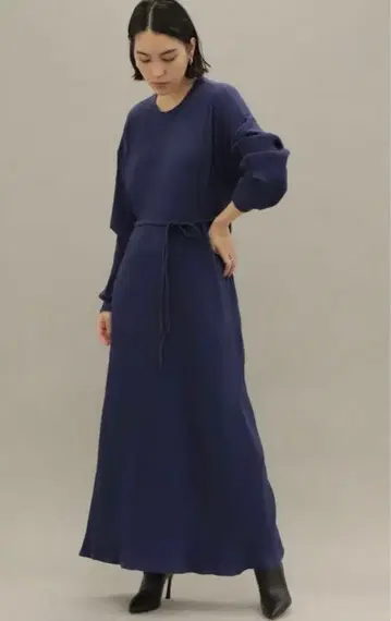 네이비 롱 원피스 BASERANGE 베이비 레인지