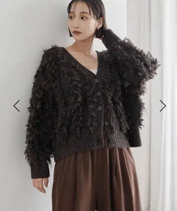 로리즈팜 라메 프린지 가디건