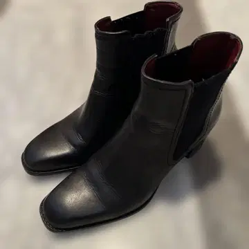 자라 블랙 가죽 사이드 고어 부츠 39