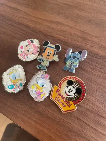 도쿄 디즈니 리조트 한정판 핀 배지 6개 세트