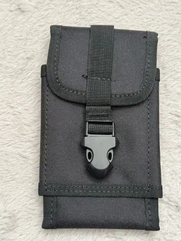 나일론 소재 블랙 스마트폰 허리 바디백