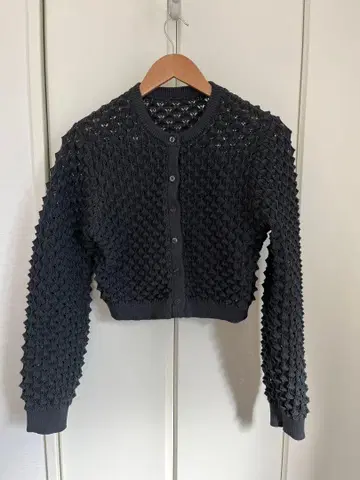 [ Moussy ] 와플 원단 숏 가디건