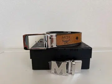 MCM 가죽 벨트 브라운/블랙