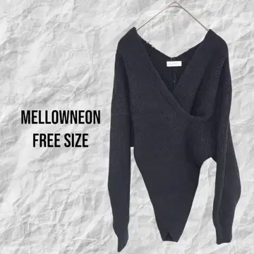 멜로우네온 MELLOWNEON 긴팔 니트 프리 사이즈 블랙