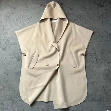 컨디션 최상 Vaneum 클로크 후디 판초 코트 라이트 베이지