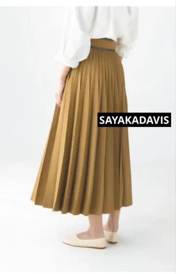 SAYAKADAVIS 브라운 변형 플리츠 롱 스커트 42000엔