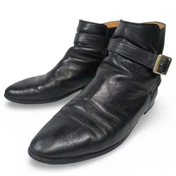 천연 가죽 부츠 ing 잉그 사이드 벨트 가죽 흑백 모던 23.5