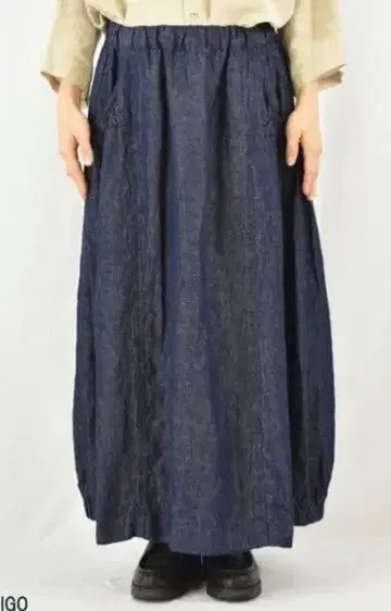 motomi.m 린넨 데님 패널 스커트 택 포함 새상품