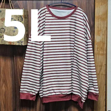 빅 사이즈 5L 보더 셔츠