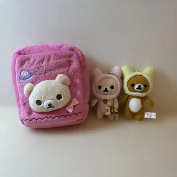 리락쿠마 3종 세트 토끼와 놀자 마스코트 키체인 파우치 2012