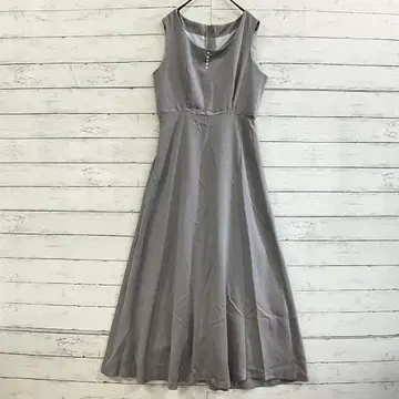 슬리브리스 롱 원피스 그레이 M 깔끔한 출퇴근 오피스 고급