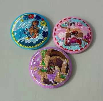 디즈니 자수 캔 배지 세트