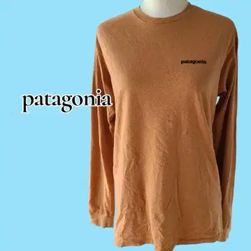 [ 여성용 L 상당 ] 파타고니아 백 프린트 긴팔 티셔츠 오렌지