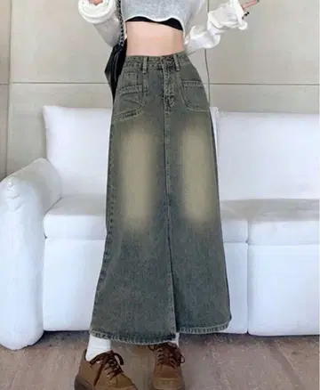 데님 롱 스커트