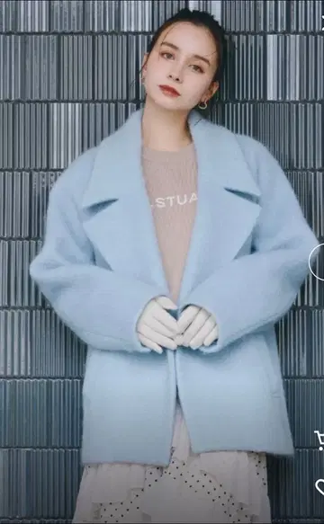 JILL STUART 울 모헤어 샤기 코트