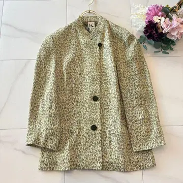 KRIZIA 자켓 크리치아 올 패턴 옐로우 그린 겉옷 긴팔