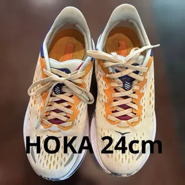 호카 여성용 러닝화 24cm 화이트/오렌지/블루