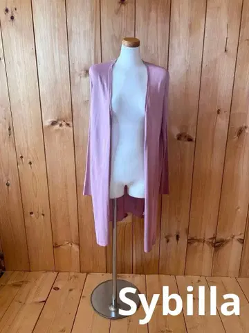 시빌라/롱 가디건/상의/티셔츠/니트/M/레이온/핑크