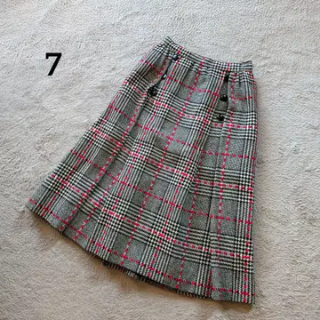 [DEBORAH] 울 스커트 (7) 블랙 계열 박스 플리츠 체크