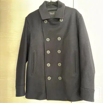 네이비 더블 브레스트 울 피코트