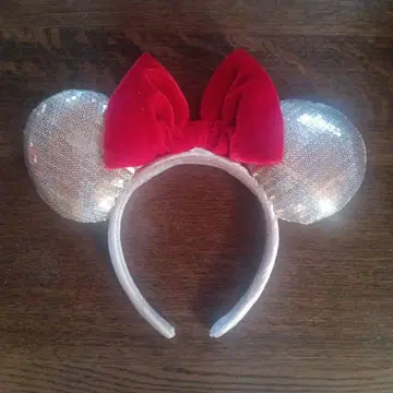 외국 디즈니 미니 골드 스팽글 미니 머리띠