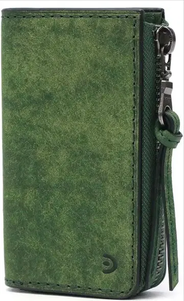 [배기포트] 스마트 키 대응 키링 남성용 그린 소가죽