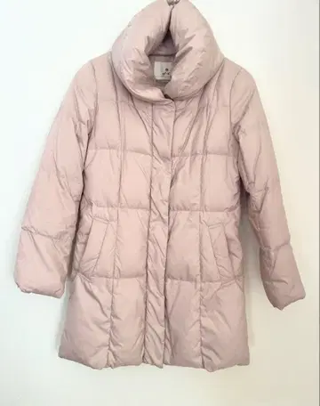 ef-de 여배우 옷깃 다운 코트 A라인 핑크 베이지 M 사이즈