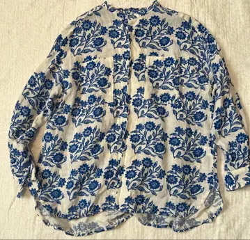 RNA-N 린넨 꽃무늬 긴팔 셔츠