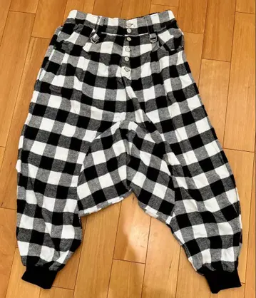 사루엘 팬츠 블랙 화이트 체크