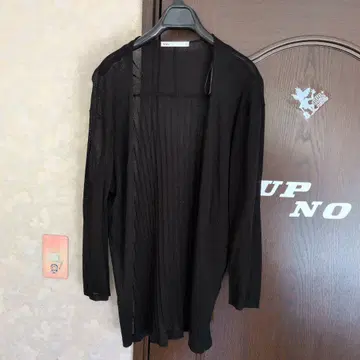 ikka 블랙 리브 긴팔 가디건