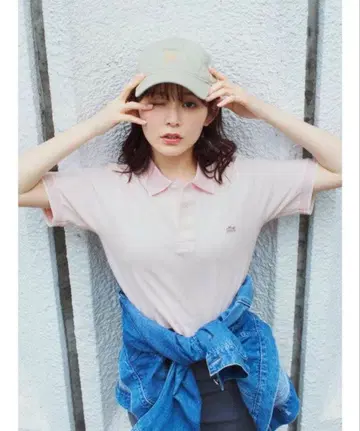 snidel x LACOSTE 핑크 피케 셔츠 반팔 미사용