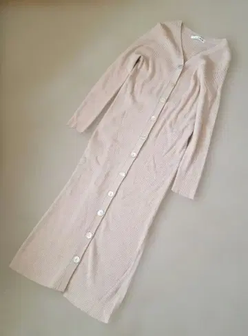 COOMB 핑크 베이지 리브 니트 원피스 사이즈 40