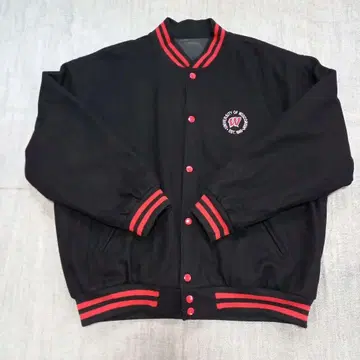 STEVE&BARRY'S 위스콘신 대학교 바시티 자켓 블랙 리버서블