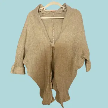 CHIKUMO 그레이지 가디건 5부 소매 울 100% 일본제