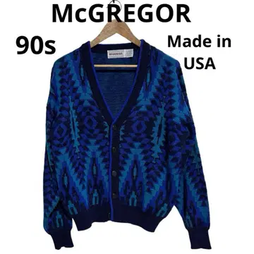 맥레거 90s 빈티지 니트 가디건 네이티브 무늬 미국제