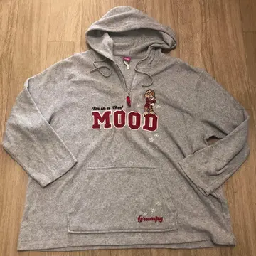 Disney 그레이 플리스 후드티 백설공주 빈티지 구제 의류 하프 지퍼