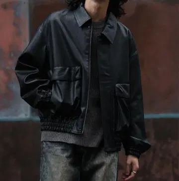 ARTIFICIAL GRAIN SHORT BLOUSON