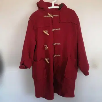 글로버올 빨간색 더플 코트 후드 부착