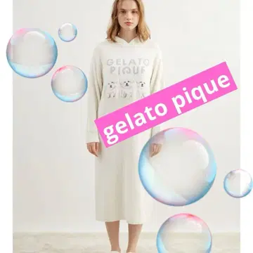 gelato pique 모티브 자카드 후드 부착 롱 원피스