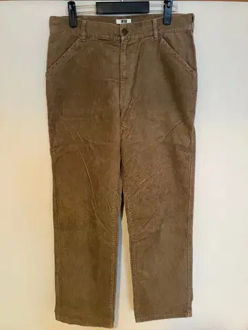 UNIQLOU 코듀로이 레귤러 핏 팬츠 브라운 85cm