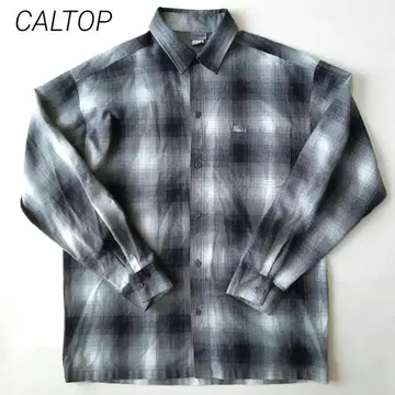 새상품급 CALTOP 칼탑 그레이 옴브레 체크 긴팔 셔츠