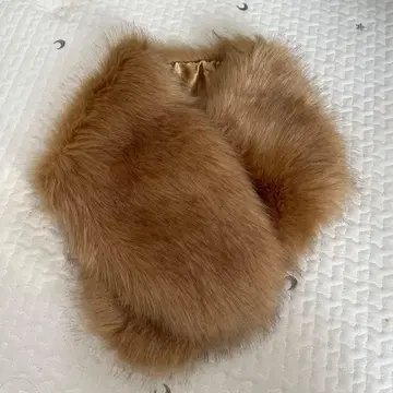 성인식 기모노 브라운 퍼 숄