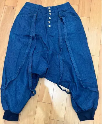 데님 블루 사루엘 팬츠 6버튼