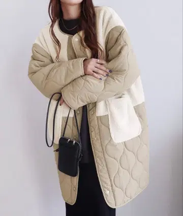 [택 포함 새상품] reca 노카라 보아 x 호리병 퀼트 코트 M