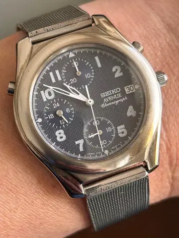 SEIKO AVENUE 크로노그래프 손목시계 새상품 배터리 교체 완료
