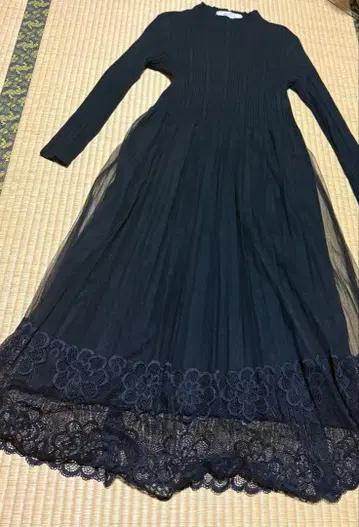 새상품급 블랙 하이웨스트 롱 드레스